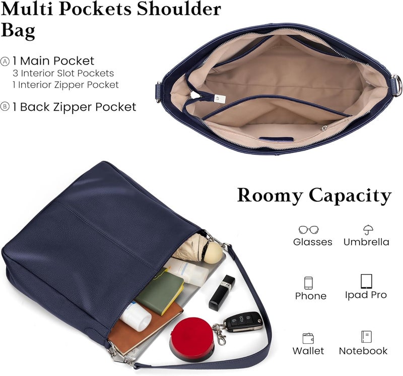 befen Genuine Leather Hobo Bags Purses for Women, Women's Shoulder bag Handbags Crossbody Bag with 2 Shoulder Straps - Image 3